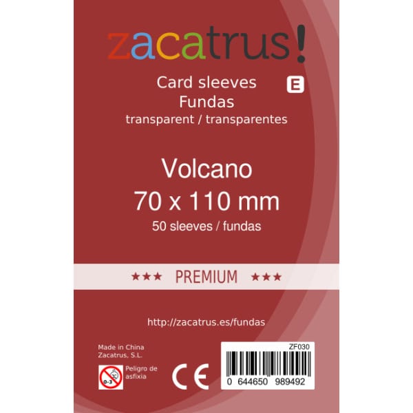 Fundas Zacatrus Volcano premium (70 mm x 110 mm) (50 uds)
