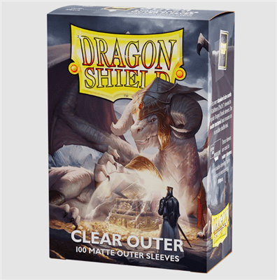 98815_0 DRAGON SHIELD STANDARD SIZE OUTER SLEEVES - MATTE CLEAR (100 SLEEVES)
